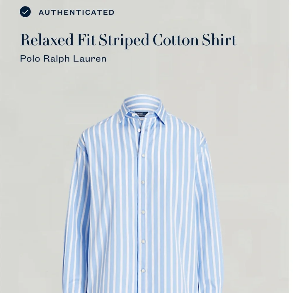 Polo Ralph Laurent Relaxed Fit Striped Cotton Shirt | Blue/White Stripe | size 8 - Picture 10 of 11